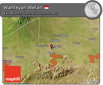 Satellite 3D Map of Wanteyan Wetan