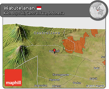 Satellite 3D Map of Watutelanan