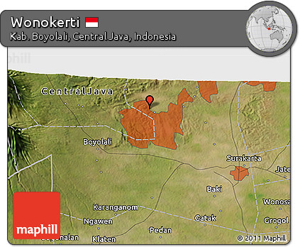 Satellite 3D Map of Wonokerti
