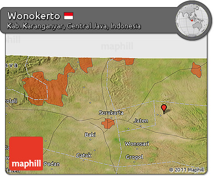 Satellite 3D Map of Wonokerto