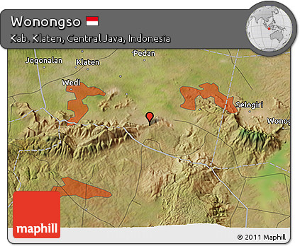 Satellite 3D Map of Wonongso