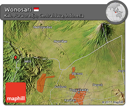 Satellite 3D Map of Wonosari
