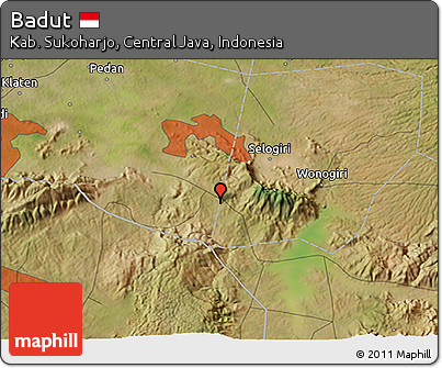 Satellite 3D Map of Badut