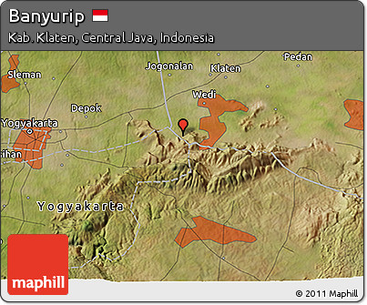 Satellite 3D Map of Banyurip