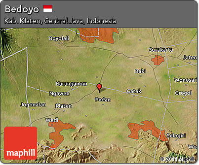 Satellite 3D Map of Bedoyo