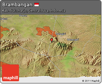 Satellite 3D Map of Brambangan