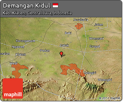 Satellite 3D Map of Demangan Kidul
