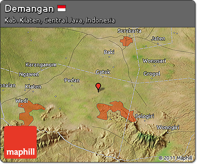 Satellite 3D Map of Demangan