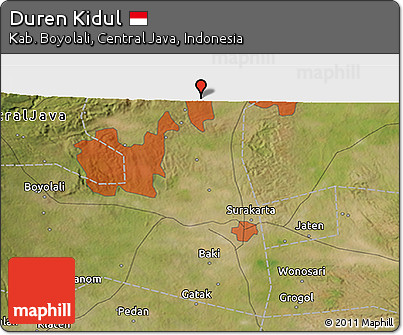 Satellite 3D Map of Duren Kidul