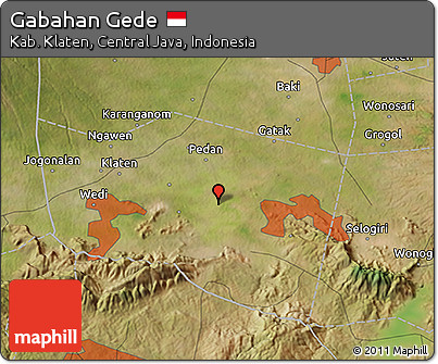 Satellite 3D Map of Gabahan Gede