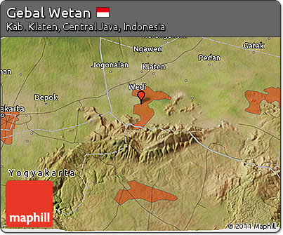 Satellite 3D Map of Gebal Wetan