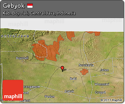 Satellite 3D Map of Gebyok