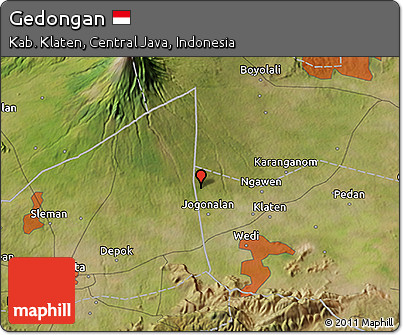 Satellite 3D Map of Gedongan