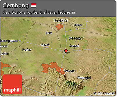 Satellite 3D Map of Gembong