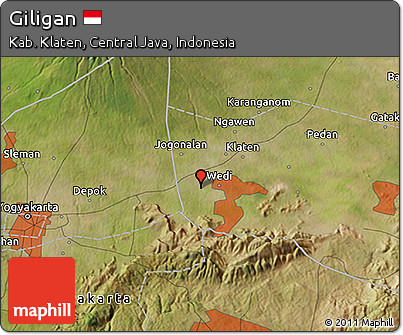 Satellite 3D Map of Giligan