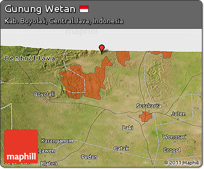 Satellite 3D Map of Gunung Wetan