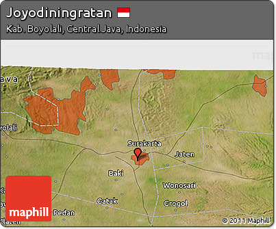 Satellite 3D Map of Joyodiningratan