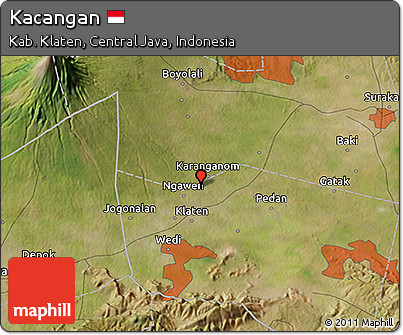 Satellite 3D Map of Kacangan