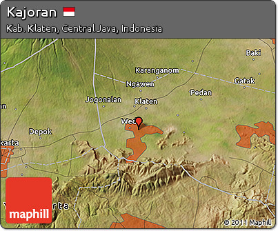 Satellite 3D Map of Kajoran