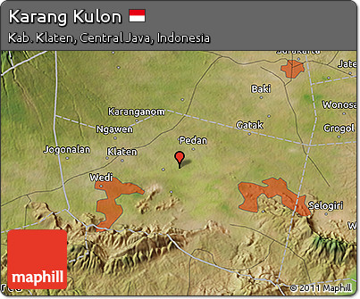 Satellite 3D Map of Karang Kulon