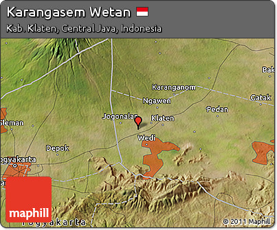 Satellite 3D Map of Karangasem Wetan