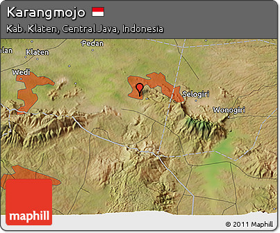 Satellite 3D Map of Karangmojo
