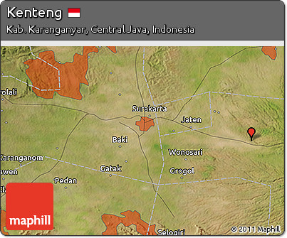 Satellite 3D Map of Kenteng