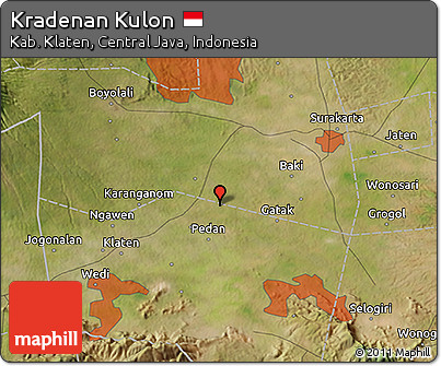 Satellite 3D Map of Kradenan Kulon