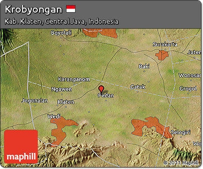 Satellite 3D Map of Krobyongan