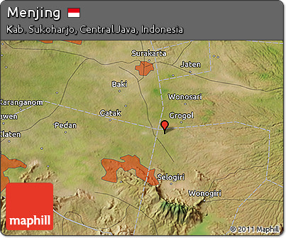 Satellite 3D Map of Menjing