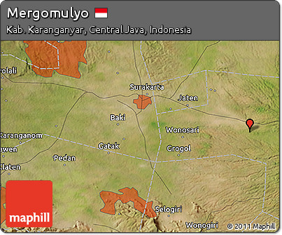 Satellite 3D Map of Mergomulyo