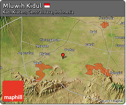 Satellite 3D Map of Mluwih Kidul