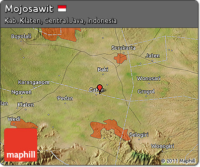 Satellite 3D Map of Mojosawit