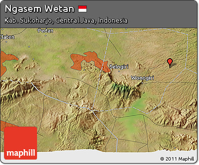Satellite 3D Map of Ngasem Wetan