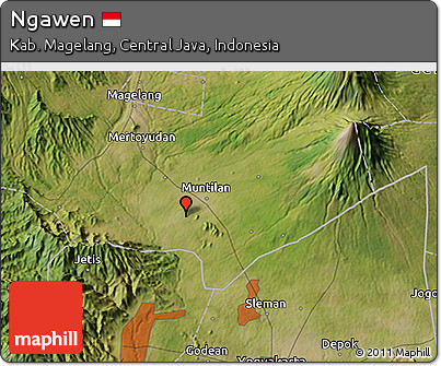 Satellite 3D Map of Ngawen