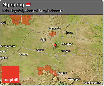 Satellite 3D Map of Ngepeng