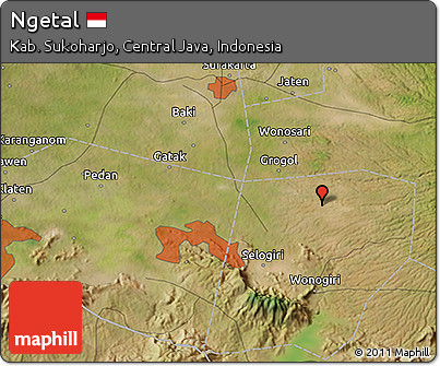 Satellite 3D Map of Ngetal
