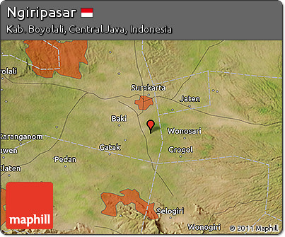 Satellite 3D Map of Ngiripasar