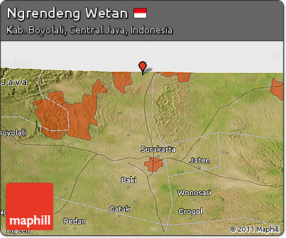 Satellite 3D Map of Ngrendeng Wetan