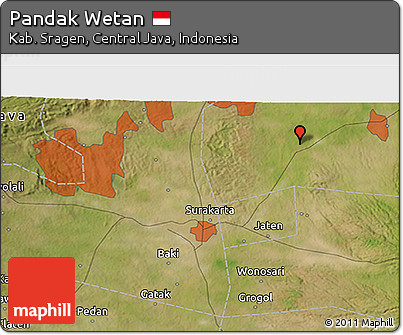 Satellite 3D Map of Pandak Wetan