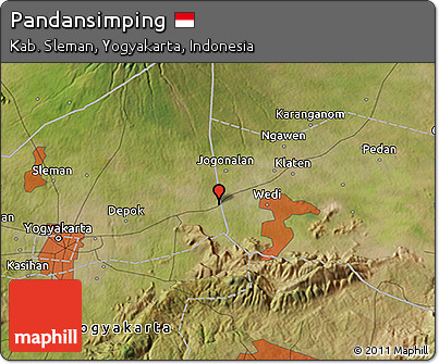 Satellite 3D Map of Pandansimping
