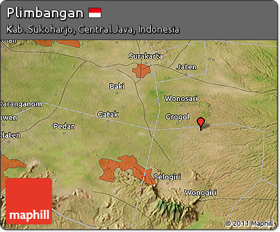Satellite 3D Map of Plimbangan