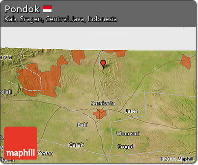 Satellite 3D Map of Pondok