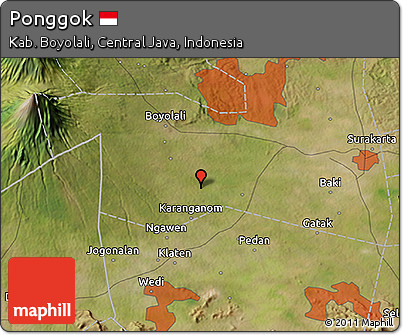 Satellite 3D Map of Ponggok