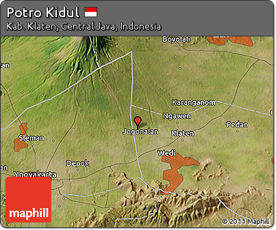 Satellite 3D Map of Potro Kidul