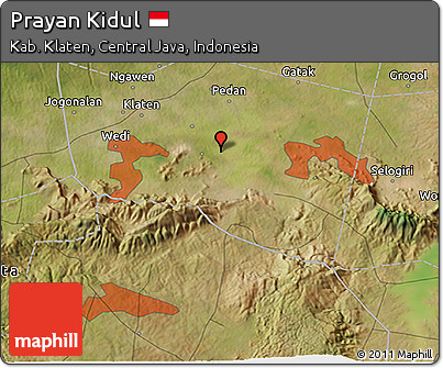 Satellite 3D Map of Prayan Kidul