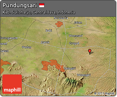 Satellite 3D Map of Pundungsari