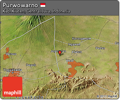 Satellite 3D Map of Purwowarno