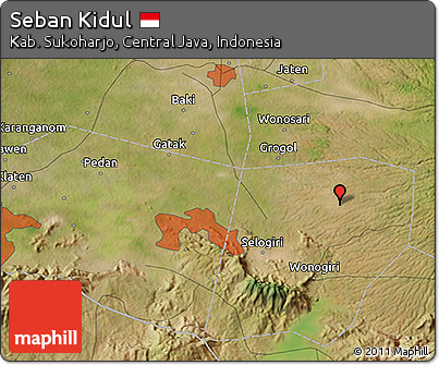 Satellite 3D Map of Seban Kidul