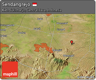 Satellite 3D Map of Sendangrejo